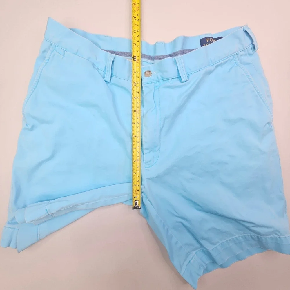 Polo Ralph Lauren Shorts Mens 36 Light Blue Classic Fit 9 Inch Cotton Twill